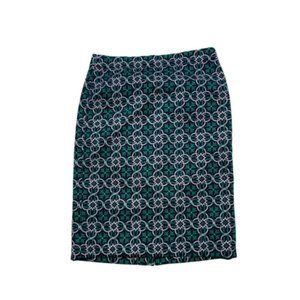 J. Crew Lattice Medallion Pencil Skirt Below Knee || Size 00